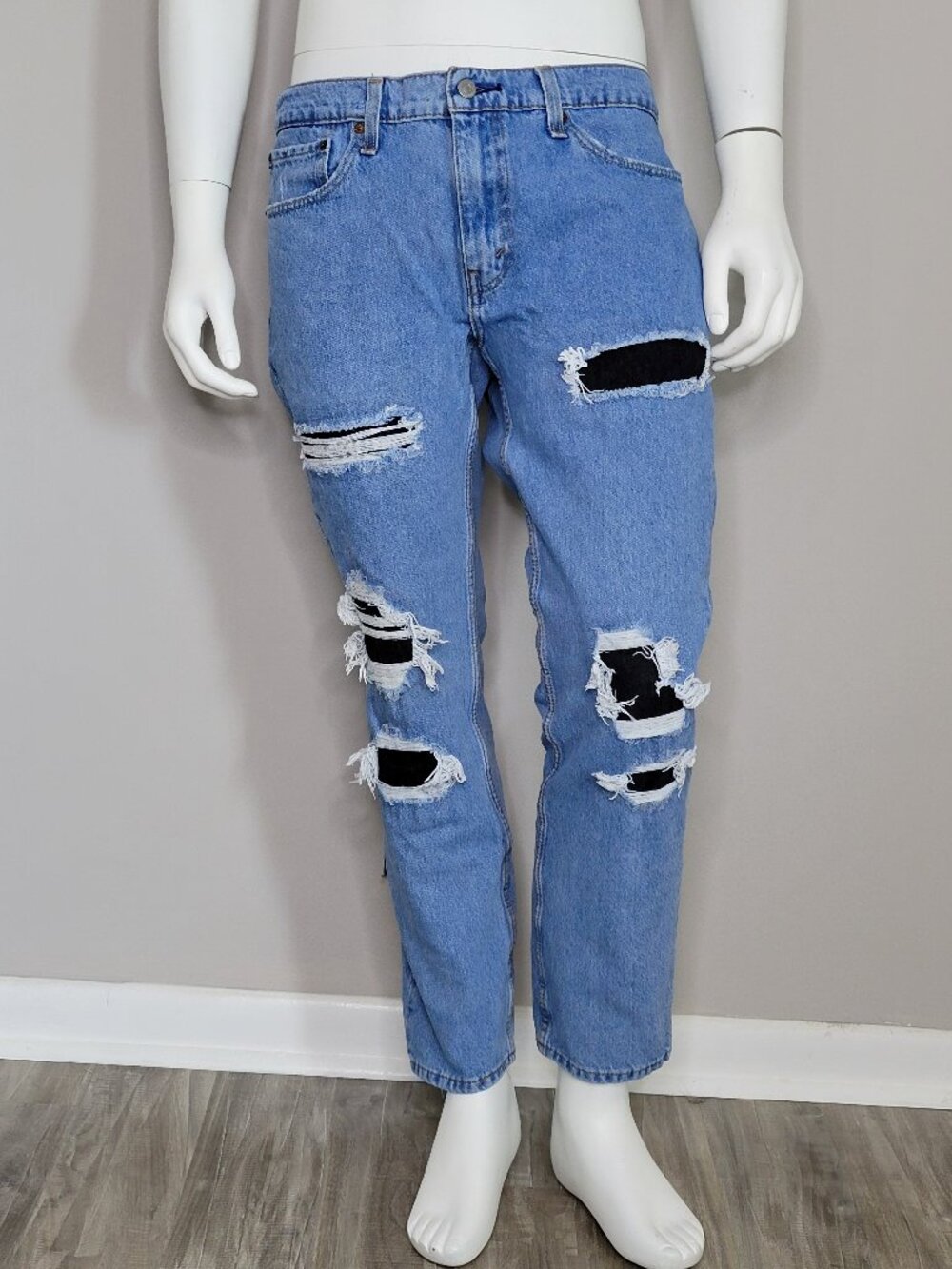 Levi’s 511 Jeans Destroyed Zipper Fly Marked 36 W X 30 L Fit Like 34 W Men's